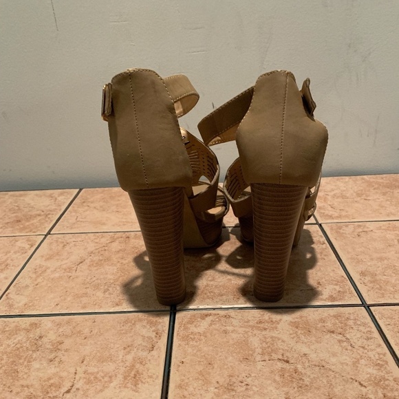Top Moda Platform Heels Tan Size 6.5 - Picture 5 of 12